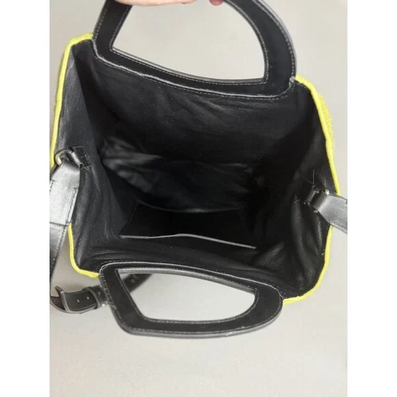 Dries Van Noten Haircalf Tote Chartreuse Green Leather Handle Rare Made Italy - Picture 17 of 17